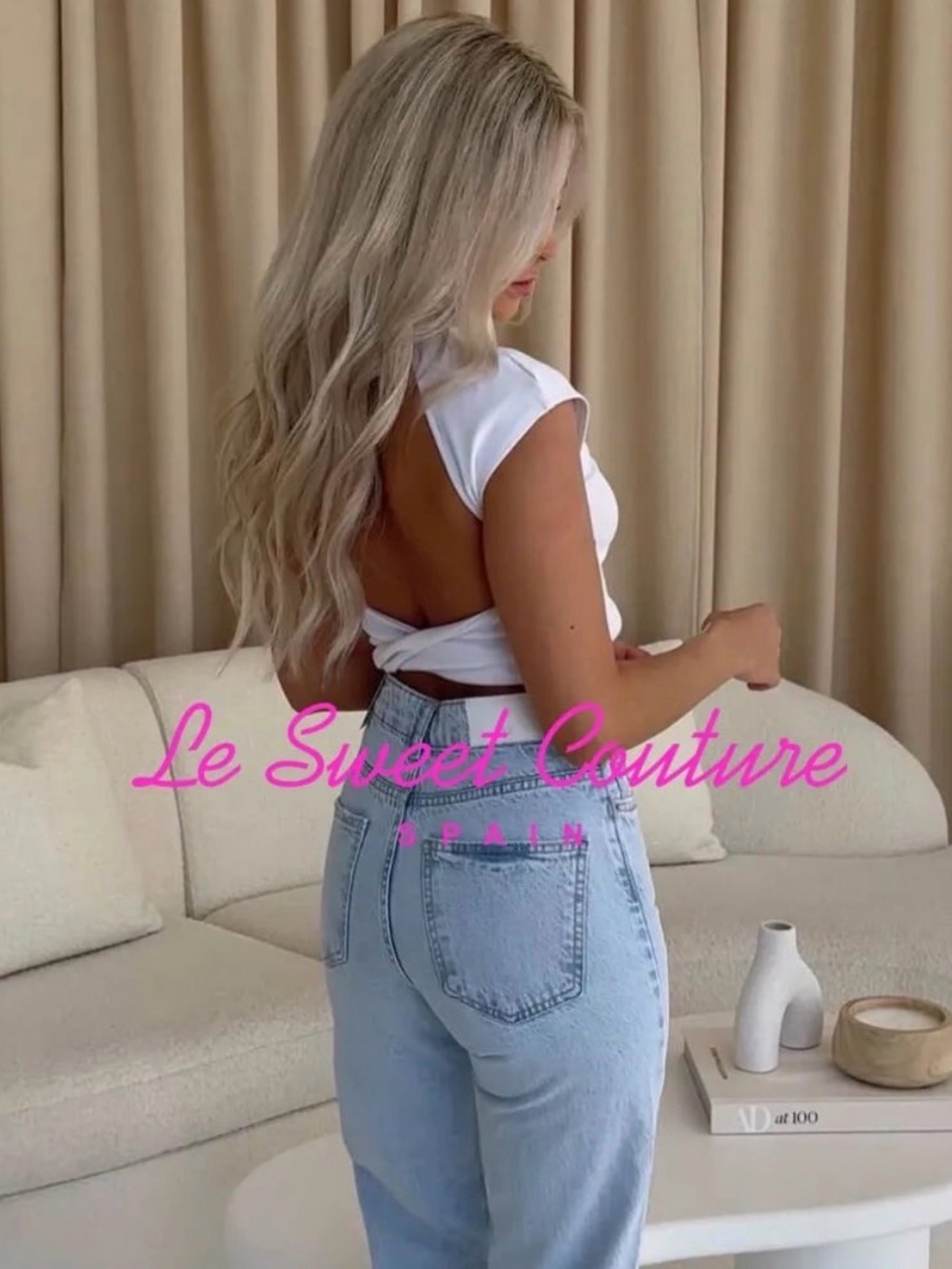 White Twist-Back Crop Top